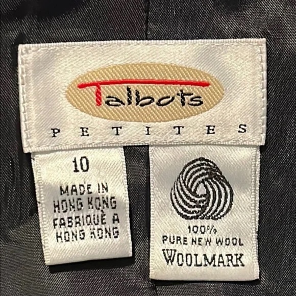 Talbots Wool Blazer Jacket Button Front Charcoal Gray Size 10 Petite - Picture 2 of 7
